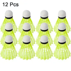 Set of 6/12 Durable Green Nylon Shuttlecocks for Outdoor Badminton Training and Recreation (12 pcs)