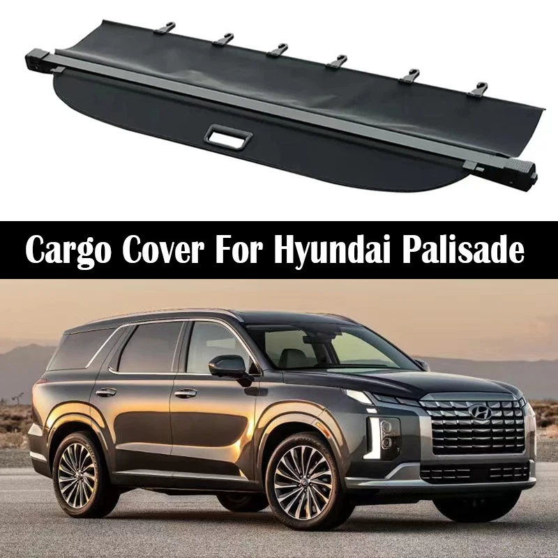 

Rear Trunk Cargo Cover For Hyundai Palisade 2021-2024 Shield Shade Curtain Partition Board Privacy Blinds Security Accessories