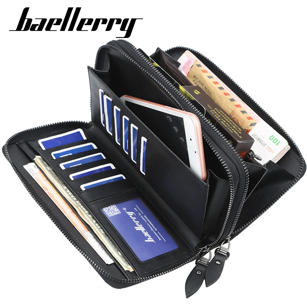 Baellerry Men's Long Purse Men Wallets Double Zipper Men Clutch Wallets Business Large Capacity High Quality Brand Male Purse 3