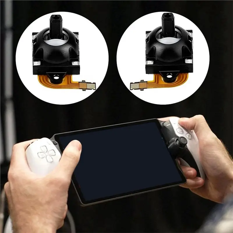 T43C-홀 이펙트 조이스틱 교체용 페어 3D 아날로그 썸스틱 좌우 PS 포털 PS5 포털 게임 콘솔 컨트롤러용