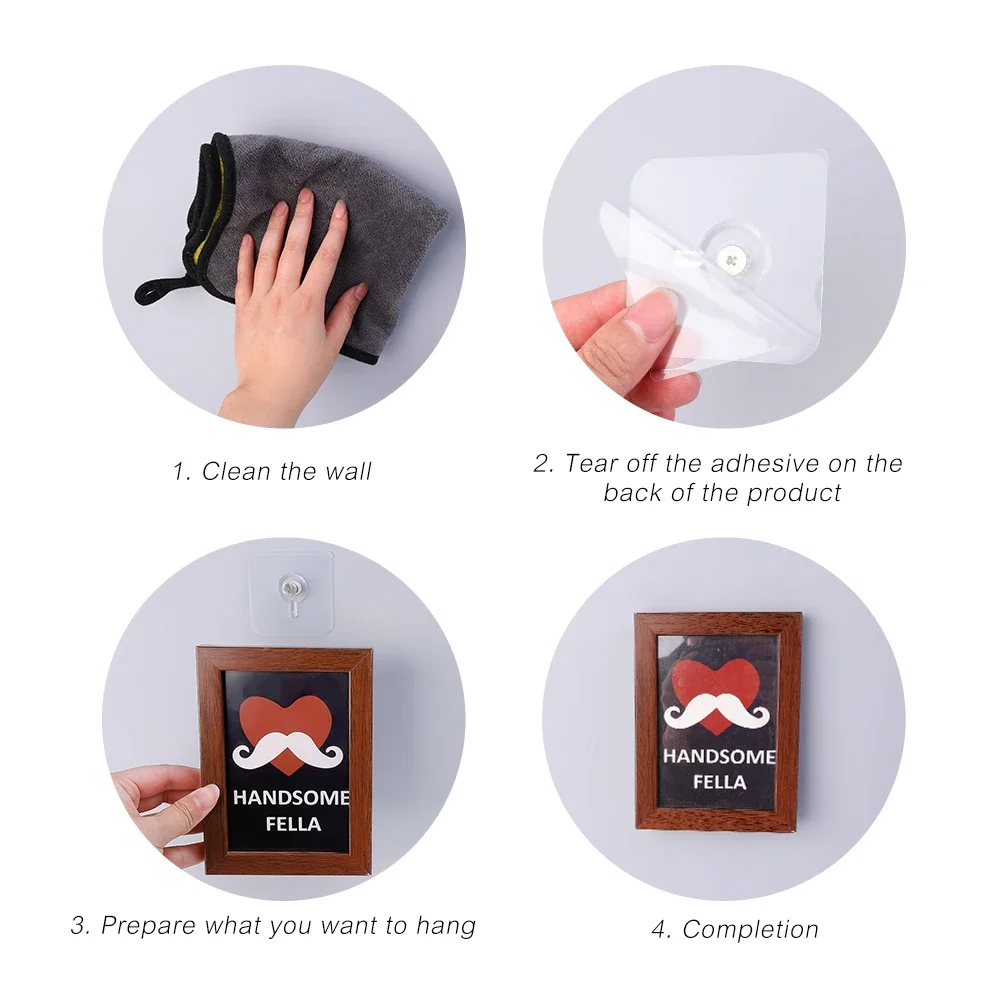 Seamless Wall Hook Adhesive Sticky Hanger Picture Photo Frame Clock Hanging No Drill Hole Nail Mounting Rack Stickers