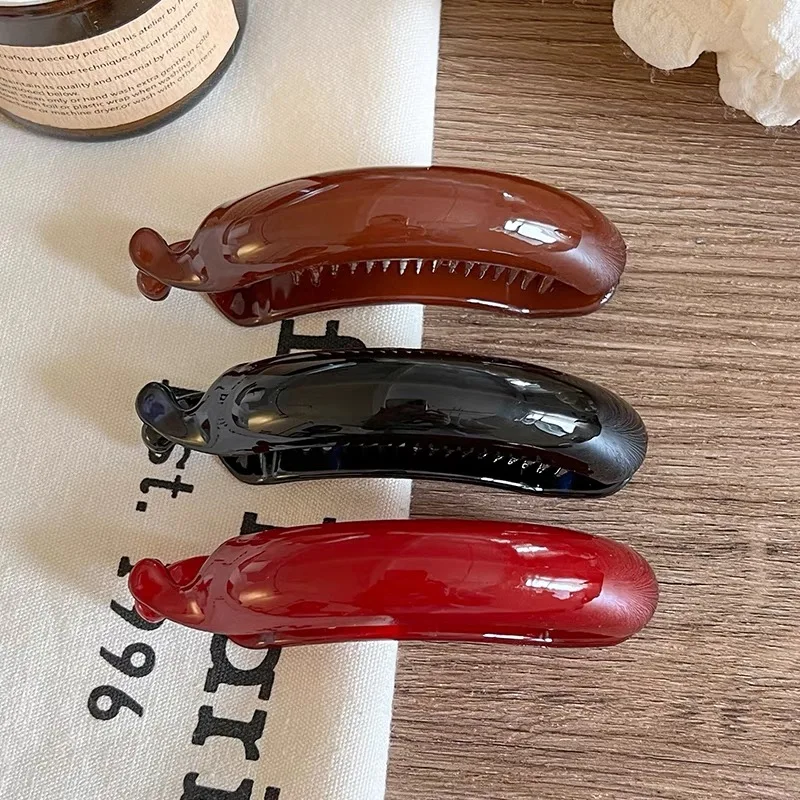 Banana Hair Claw Clips Clamp Barrettes For Women Korean Hairgrips Hairpin Girls Ponytail Hair Accessories Solid Color Headwear