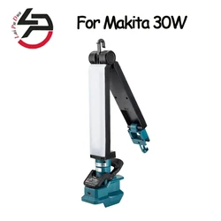 2400LM LED Work Light Clip on Light Compatible for Makita 30W Compatible with Li-ion Battery Foldable Light Power Tool