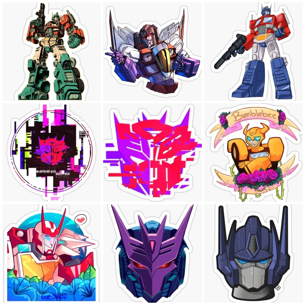 Transformers Bumblebee Optimus Decepticon Catoon Sticker Vinile Accessori Per Biciclette Camper Car Truck Helmet Racing Window Decal