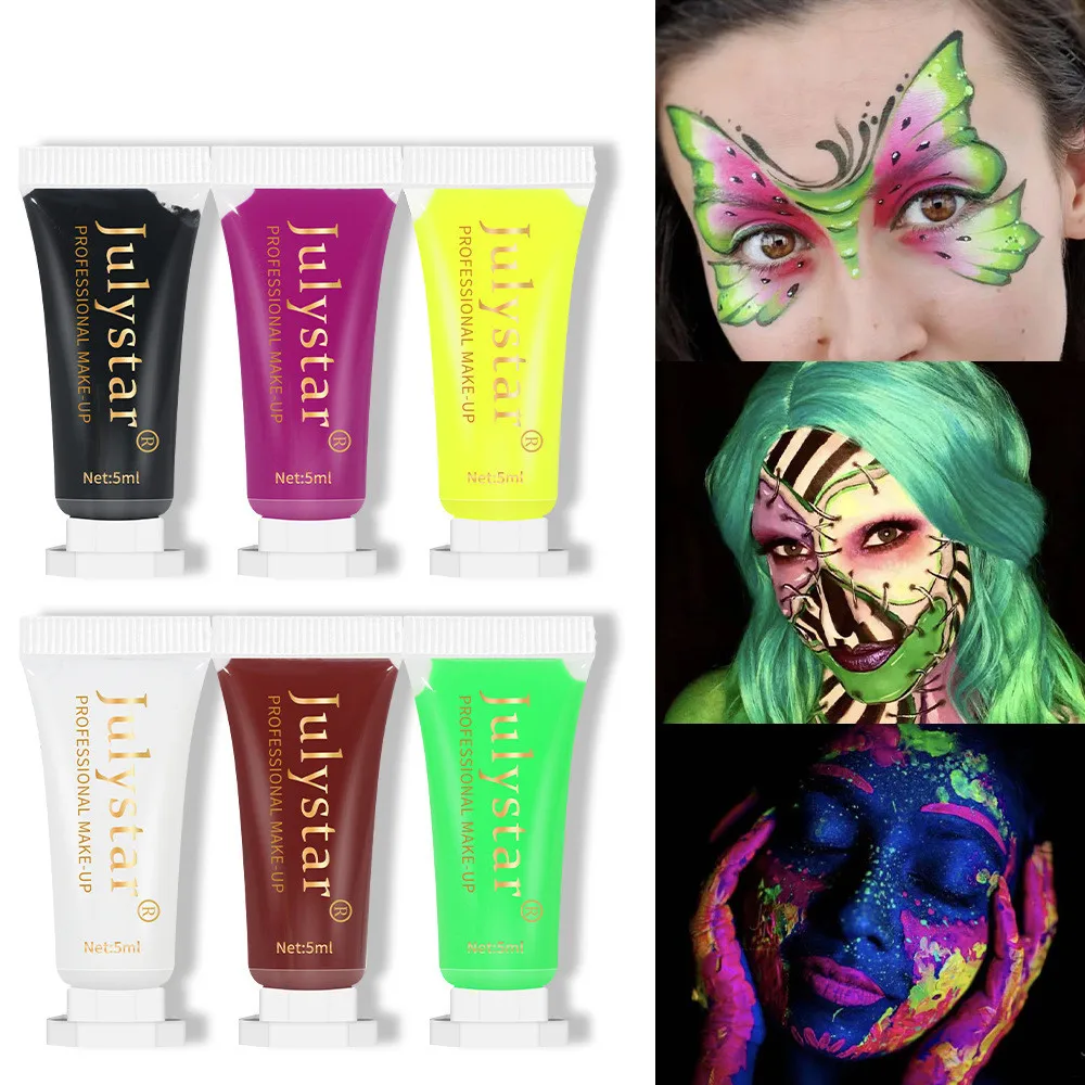 Bowitzki UV Body Paint 8 x 30ml Neon Face Paint Set 1 oz Black Light Glow  Makeup Kit Fluorescent Face Paints for Music Festivals - AliExpress