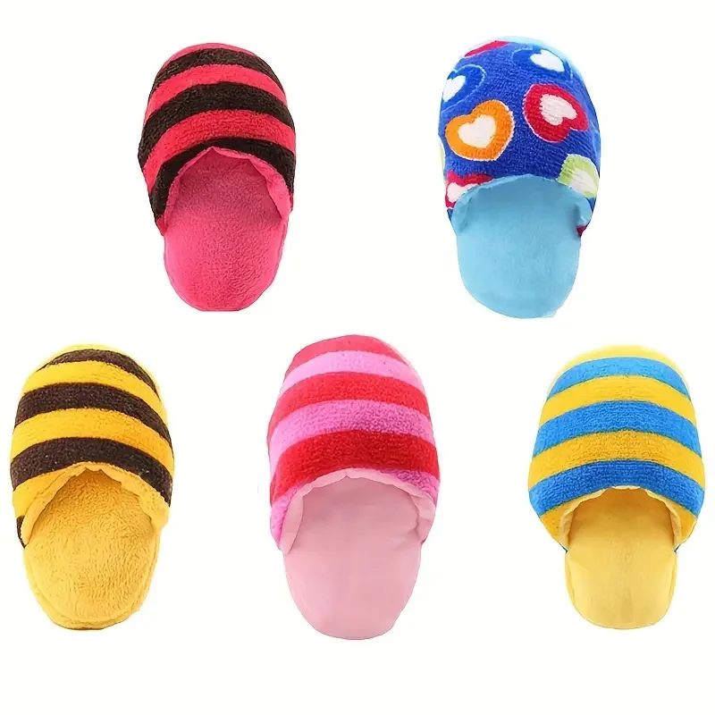 1pc durable plush squeaky slipper chew toy for   breeds colorful cartoon animal   resistant soft texture no batteries needed   interactive   dog toys for   details 1