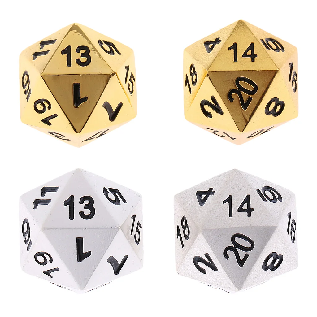 Opaque Polyhedral D20 for RPG D&D Game DIY Accessory Pack Of 2