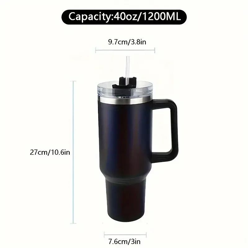 Bingba Cup Car Portable Handle Cup Stainless Steel Insulation 40oz 1PC