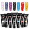 MEET ACROSS Extension Nail Gel Polish Set Acrylic Crystal Building Full Polygel For Nails Kit UV Varnish Nail Art Manicure Set 6