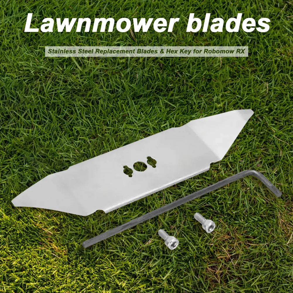 Stainless Steel Replacement Knife Blades with Hex Wrench Garden Lawn Mower Accessories for Robomow RX Professional