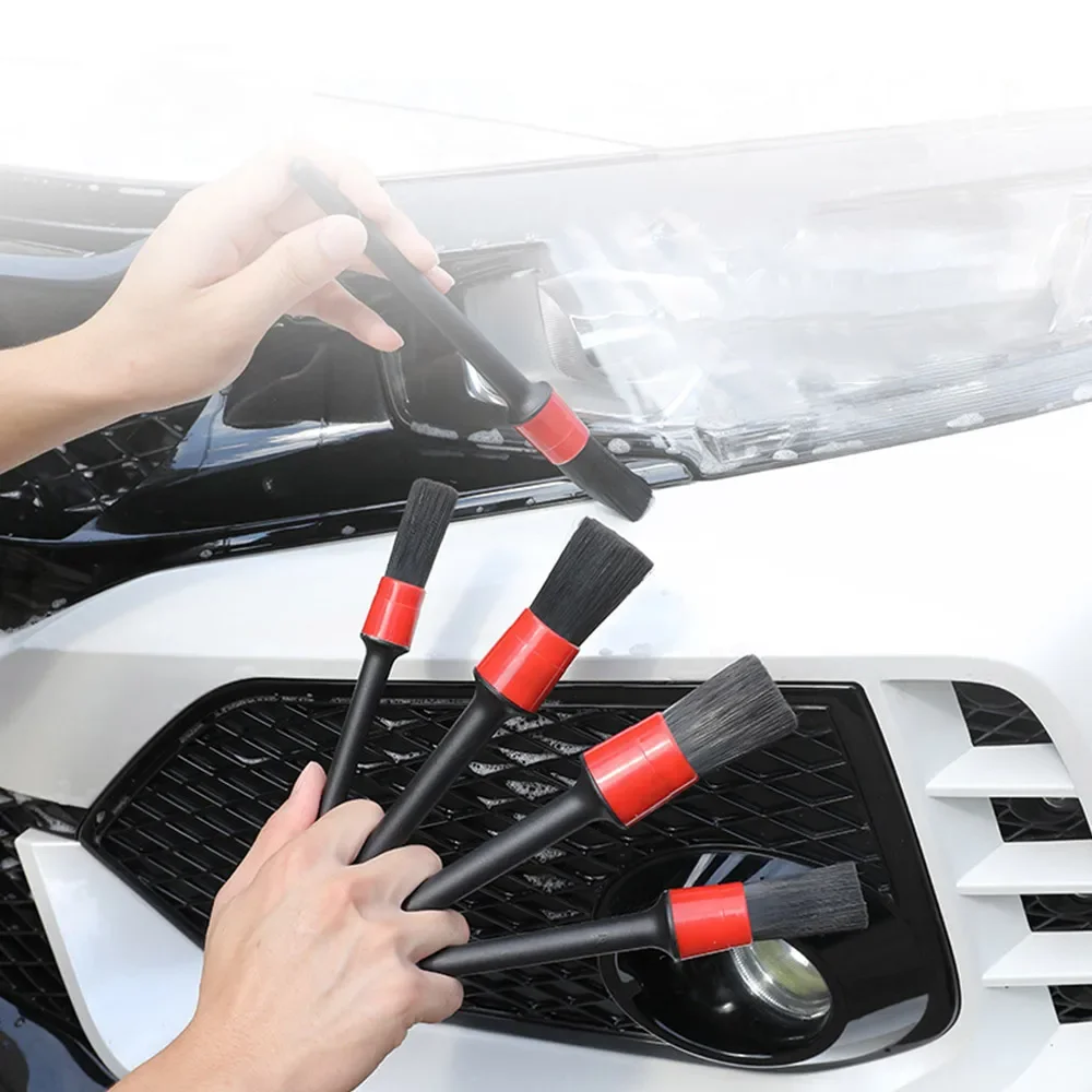 

5Pcs Car Detailing Brush Set For Auto Cleaning Brushs Care Dashboard Air Outlet Wheel Brushs Accessories Renovate Polish Tools