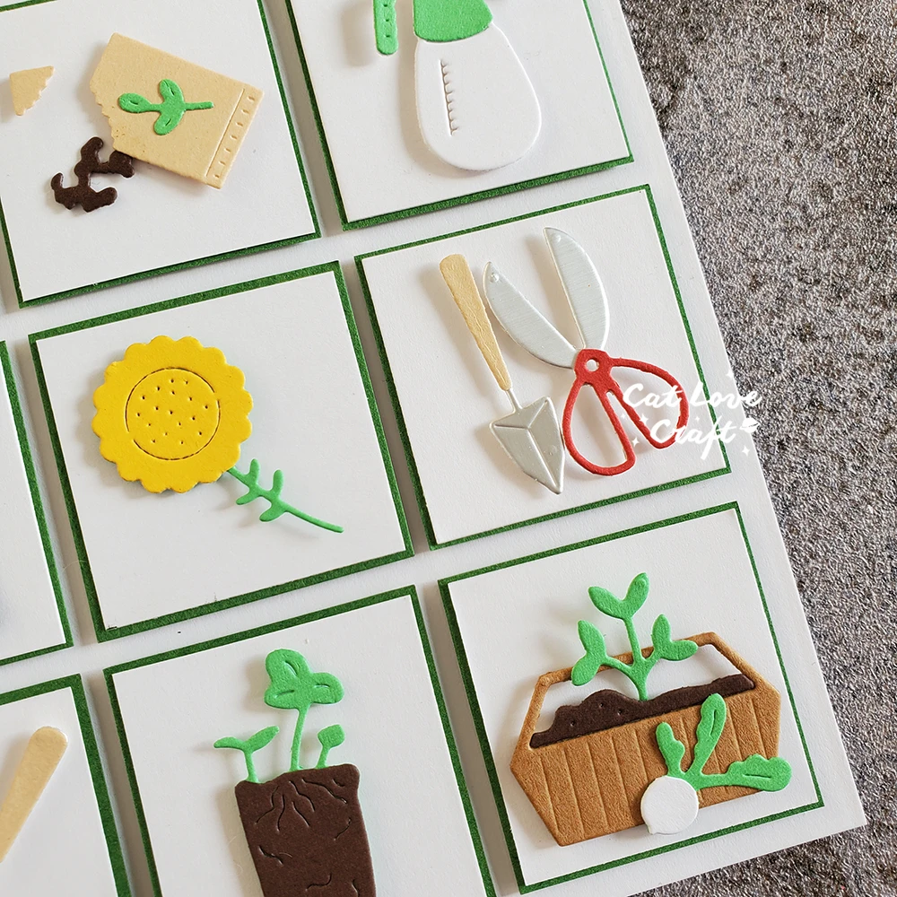 Catlove 원예 도구 금속 절단 다이 스크랩북 몰드 스텐실 다이 컷 카드 제작, DIY 공예 엠보싱, 새로운 다이
