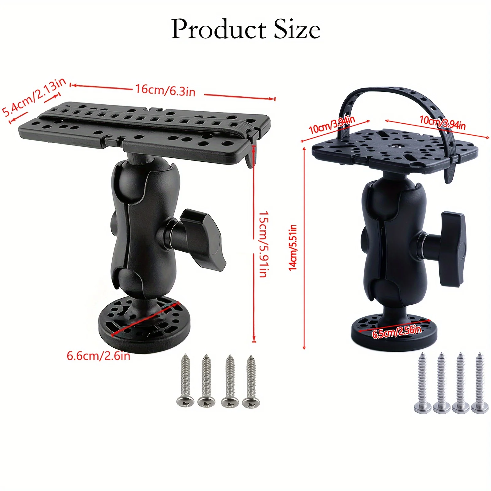 Goture Swivel Fish Finder Mount Base GPS Electronics Fishfinder Holder Universal Kayak Fish Finder Plate 2
