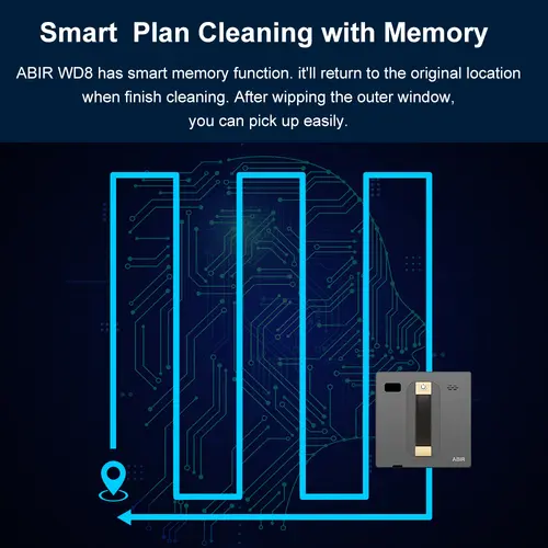 ABIR WD8 Robot Window Vacuum Cleaner,Dual Water Spray,Laser Sensor,Smart Home Glass Wall Wet Dry Cleaning ,APP&Remote Control - Image 6