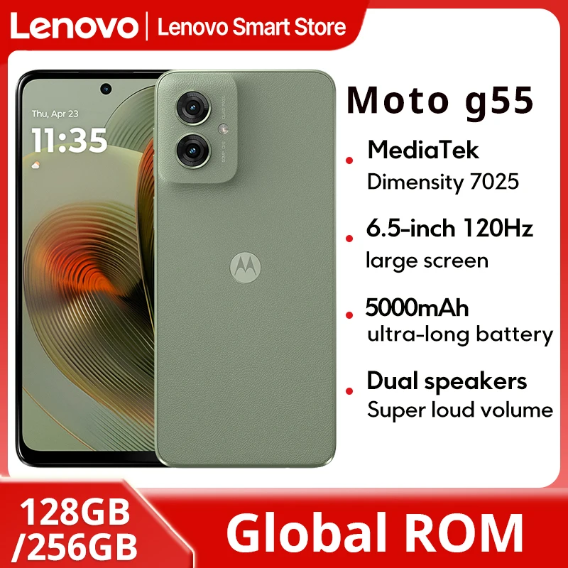 Motorola MOTO G55 Smartphone 6.5-inch 120Hz Display Global ROM MediaTek Dimensity 7025 CPU 256GB 50MP 5000mAh Cellphone