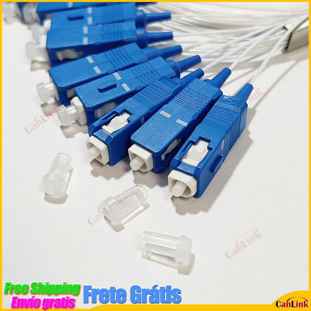 Alta qualidade 5/10/20 pçs/lote 1x2 1x4 1x8 1x16 1x32 plc sc/upc sm 0.9mm g657a1 pvc 1m ftth divisor de fibra óptica