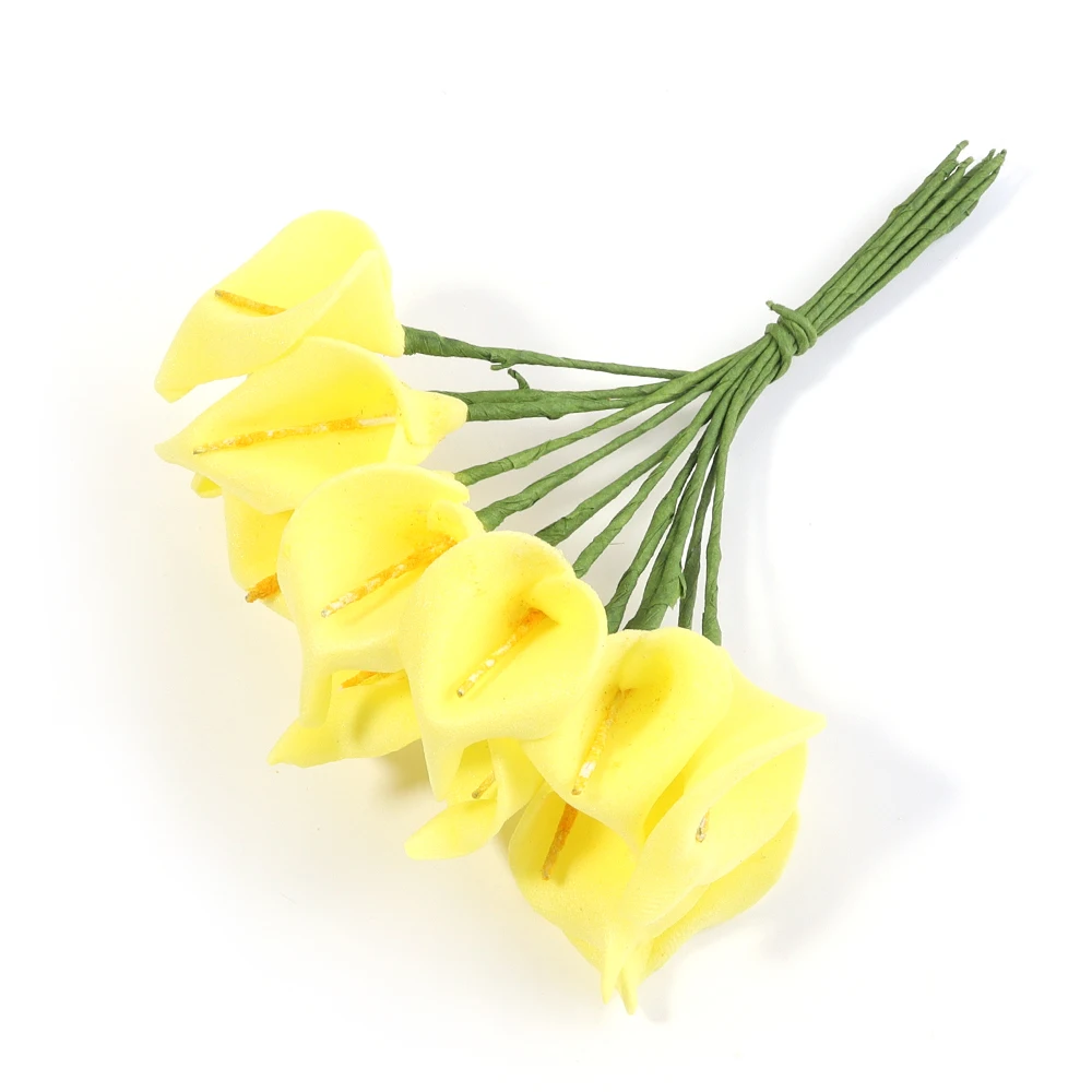 12 Stück Calla-Lilien, künstliche Blumen, mehrfarbig, Kunstblumen, Blumenstrauß für DIY, Hochzeit, Party, Garten, Zuhause, Blumenstrauß, Geschenke, Dekoration – Detail 18