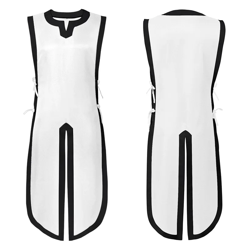 Medieval Knights Templar Crusader Costume Sleeveless Waistcoat Mens Tunic Long Cross Shirt Warrior Surcoat Armor Tab