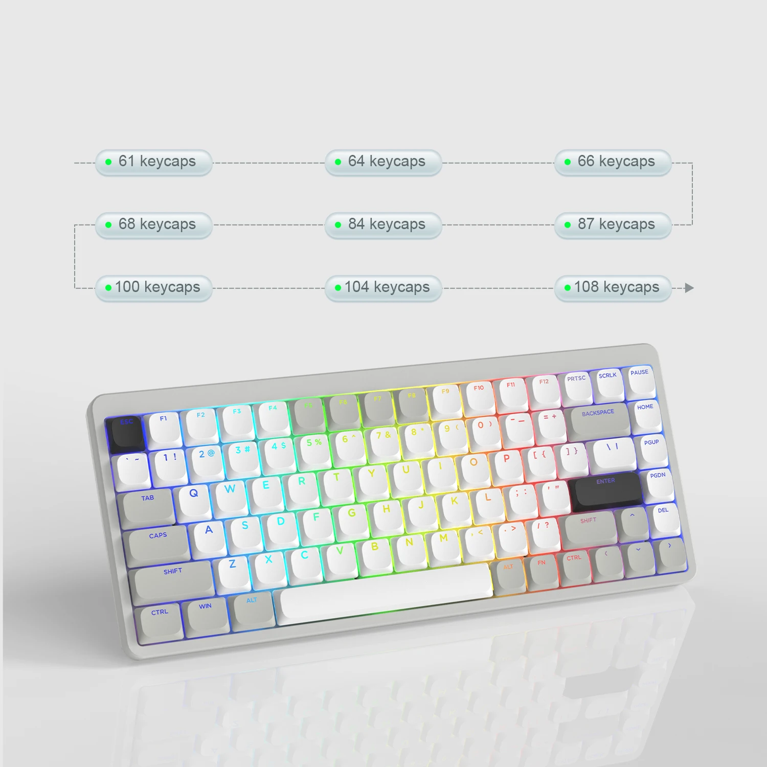 Minimalista Low Profile Pbt Keycaps Custom Double Shot Key Cap para Gateron Cherry mx Switches Gamer Teclado Mecânico 143 Chaves - Imagem 4