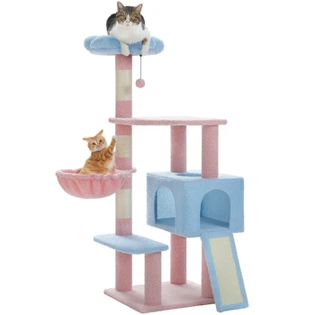 47.2" Multi-Level Cat Tree Tower with Condo & Scratching Posts – Pink 1