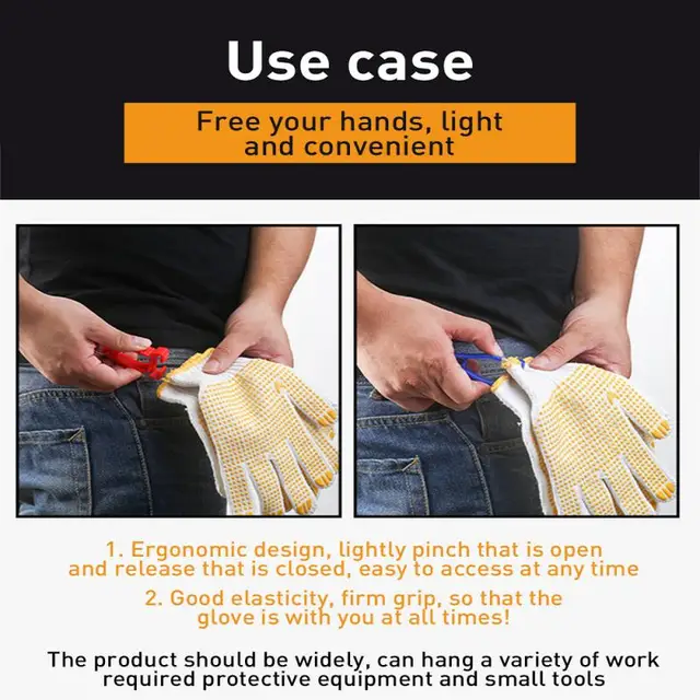 Kesztyűklip Tartó Biztonsági Munka Nem Csúszás Őr Munkaerő -Szorító Fogó -Elkapó Kültéri Kesztyűfogó Csapok Tároló Klip - Image 4