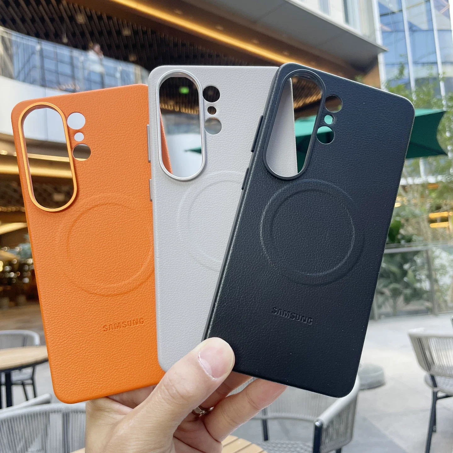 Leather Magnetic Phone Case with Matte Lens Protection