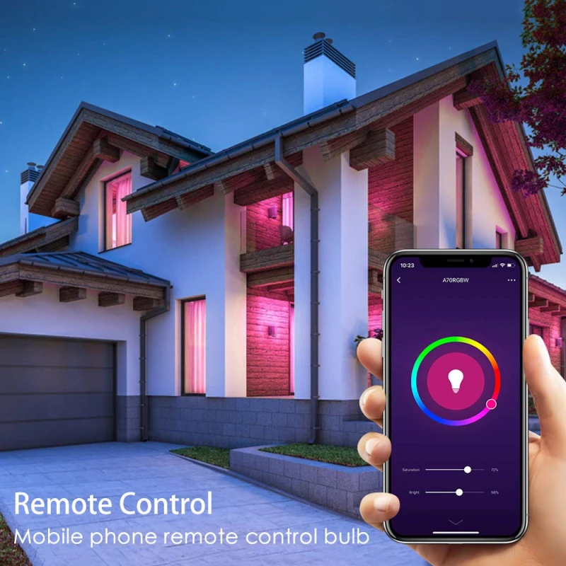 15W WiFi 스마트 전구 E27 LED RGB 램프 Alexa, Google 홈 100-240V RGB + 화이트 디밍 가능 타이머 기능, 색상 전구