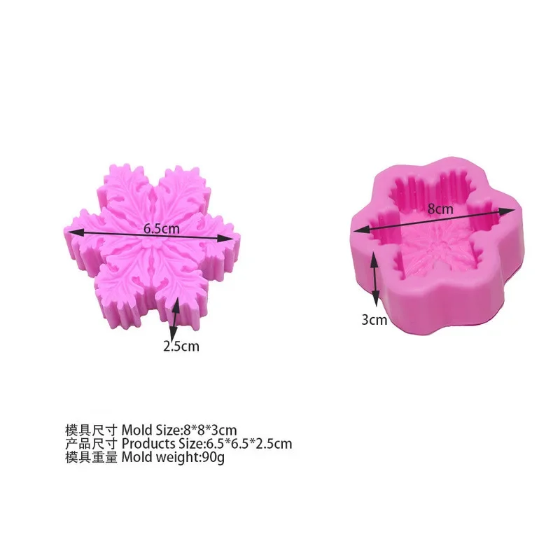 Christmas Silicone Snowflake Mold Candle Soap DIY Aromatherapy Plaster Candle Decorating Mould Candy Chocolate Making Tools