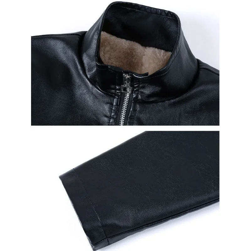 2023 Autumn Winter New Stand Collar Solid Color Temperament  Long Leather PU Coat Women Season Coat Fashion Ladies Style Classy