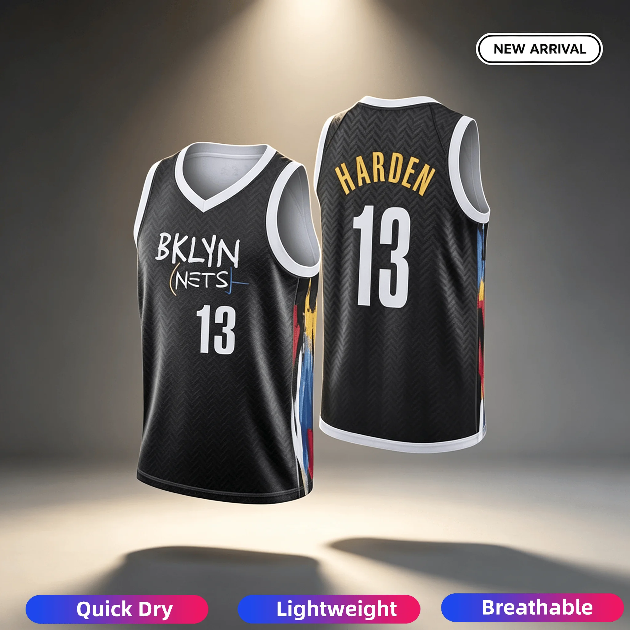 Heiß begehrte neue Brooklyn Nets BKLYN City Basketball-Uniform, schwarze ärmellose Weste mit Aufdruck für Fans, Sport und Familienoutfits.