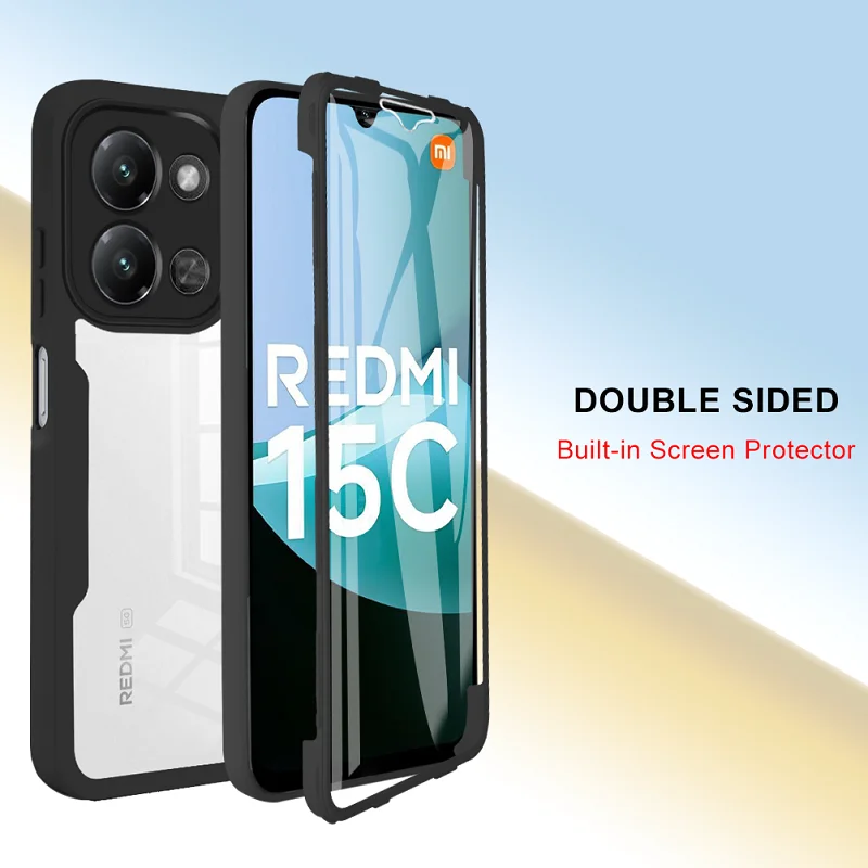 360° Transparent Soft Full Body Cover Case with Double-Sided Protection
