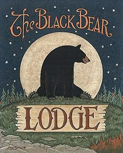 

New Vintage Retro Metal Tin Sign The Black Bear Lodge Home Garage Bar Club Hotel Wall Decor Signs 12X8 Inch