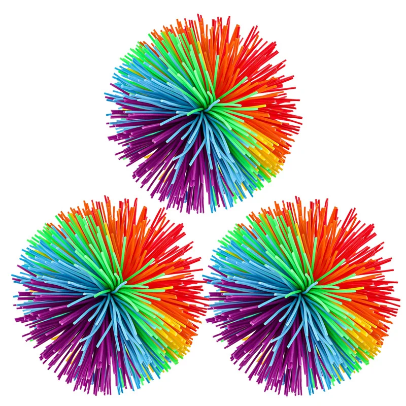 Rainbow Stringy Balls Sensory Fidget Toys For Kids Party Favors Outdoor Fun Games Pelotas Saltarinas Ni&ntilde;os Juguetes Divertidos