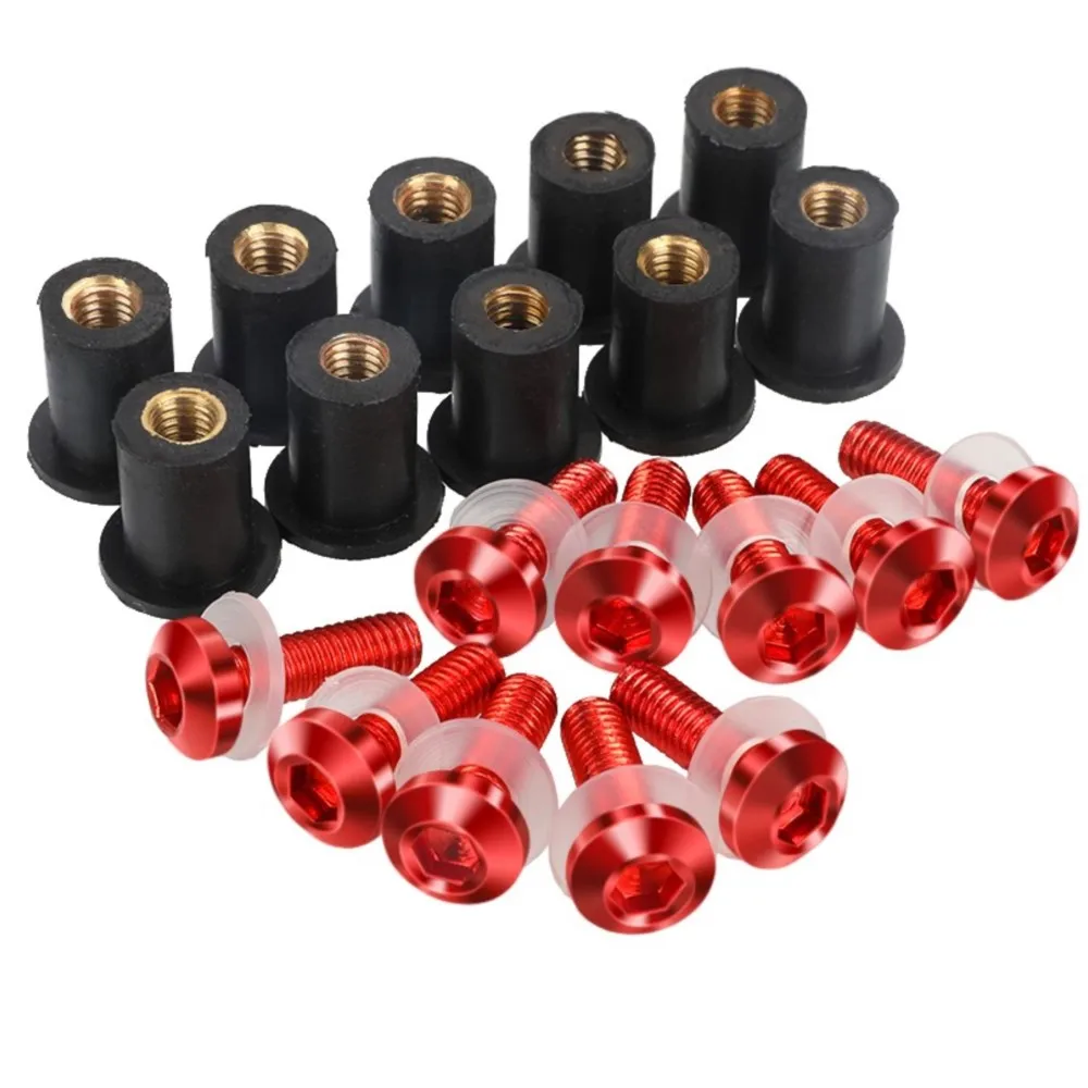 10pcs M5 Bolts Motorcycle Windshield Fairing Screws Nut - View #6