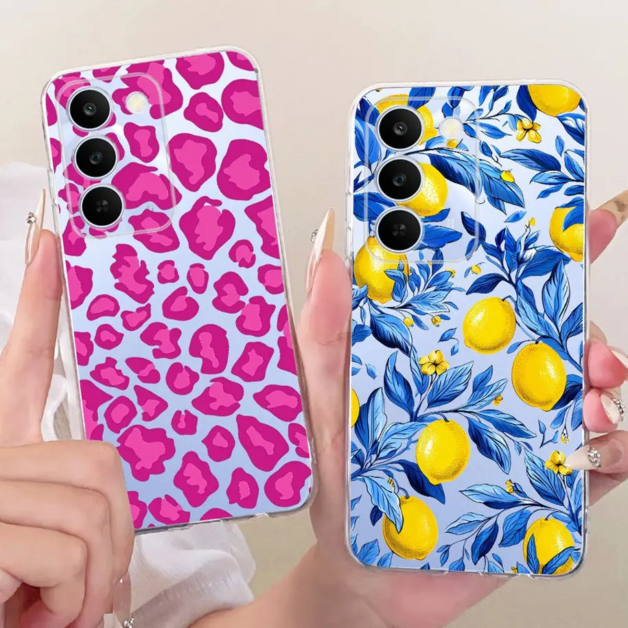 Floral Bow Bumper Soft Silicone Clear Phone Case Cover
