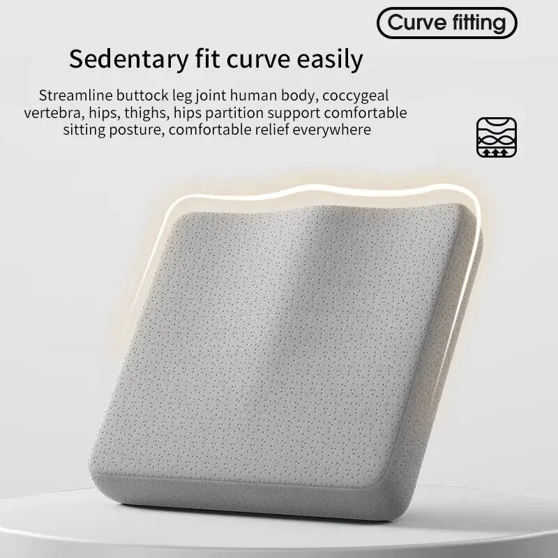 Office Cushion Seat Cushion Memory Cotton Cushion Memory Foam Cushion Ergonomic Memory Cotton Office Cushion Hemorrhoid Cushion Chair A Sitting Artifact Butt Pad