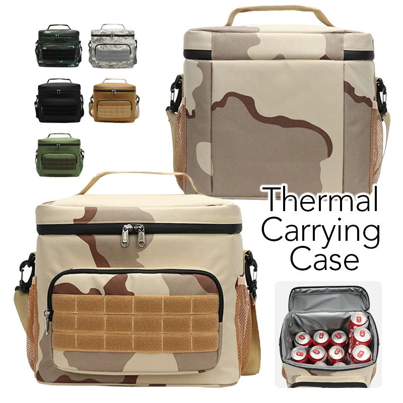 

Waterproof Wear-resistant Oxford Cloth Insulated Thermal Cooler Bag Cool Lunch Food Drink Storage Bag Outdoor Picnic Hiking Bag