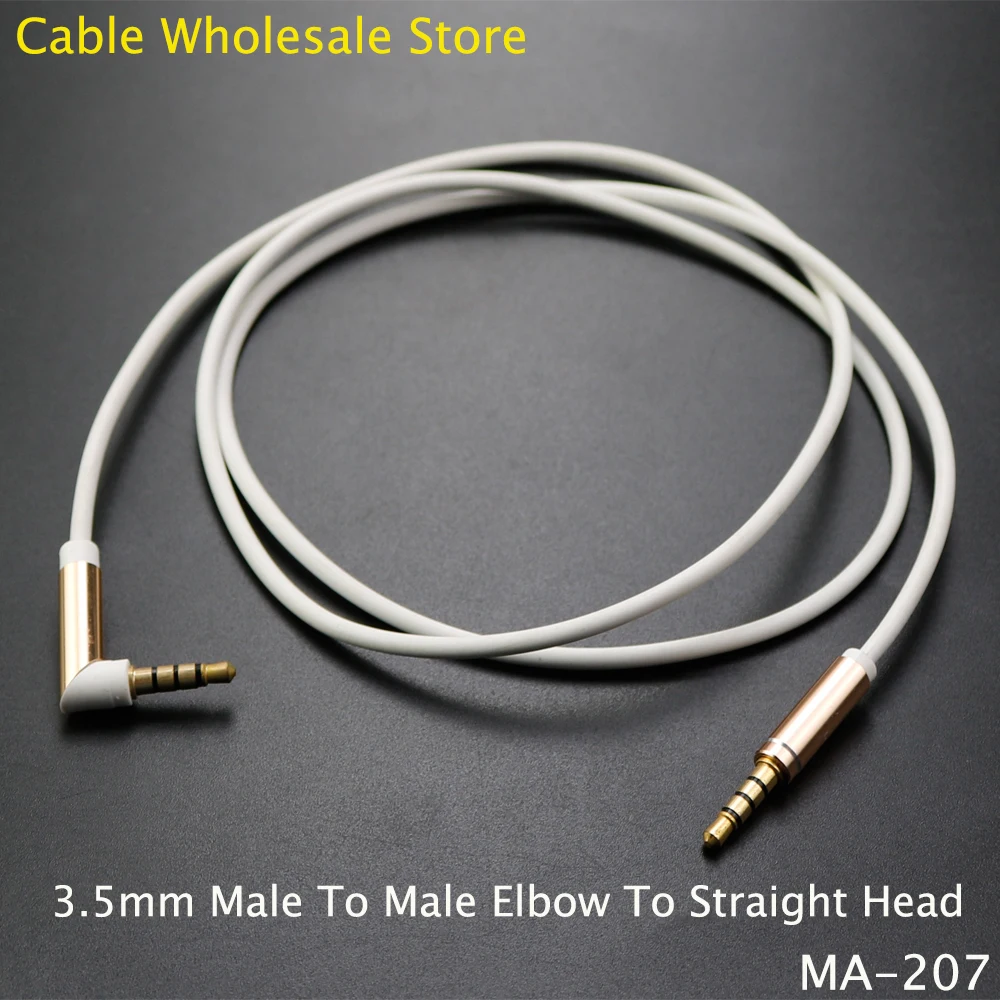 

3.5 Male To Male Elbow To Straight Head Cable Jack Plug And Play 90° Stereo Audio Support Car Speaker Microphone Xiaomi AUX Line