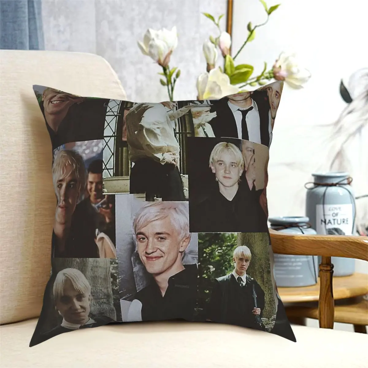 

Tom Felton Collage Pillowcase Printed Polyester Cushion Cover Decorations Pillow Case Cover Home Square 45*45cm Cushion Covers