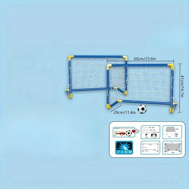 1 set folding soccer goal set pp material portable indoor/outdoor football net with removable training equipment with football 1 set Folding Soccer Goal Set PP Material Portable Indoor/Outdoor Football Net with Removable Training Equipment with Football 6