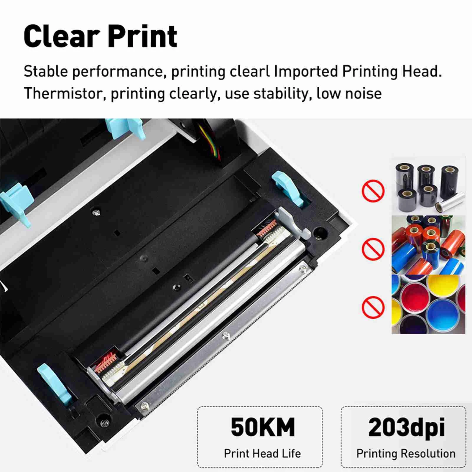 【Flash】Shipping Label Printer Clear Printing 160mm/s Speed Printing Label Printer for Warehouse Store Warehouse Label Printer