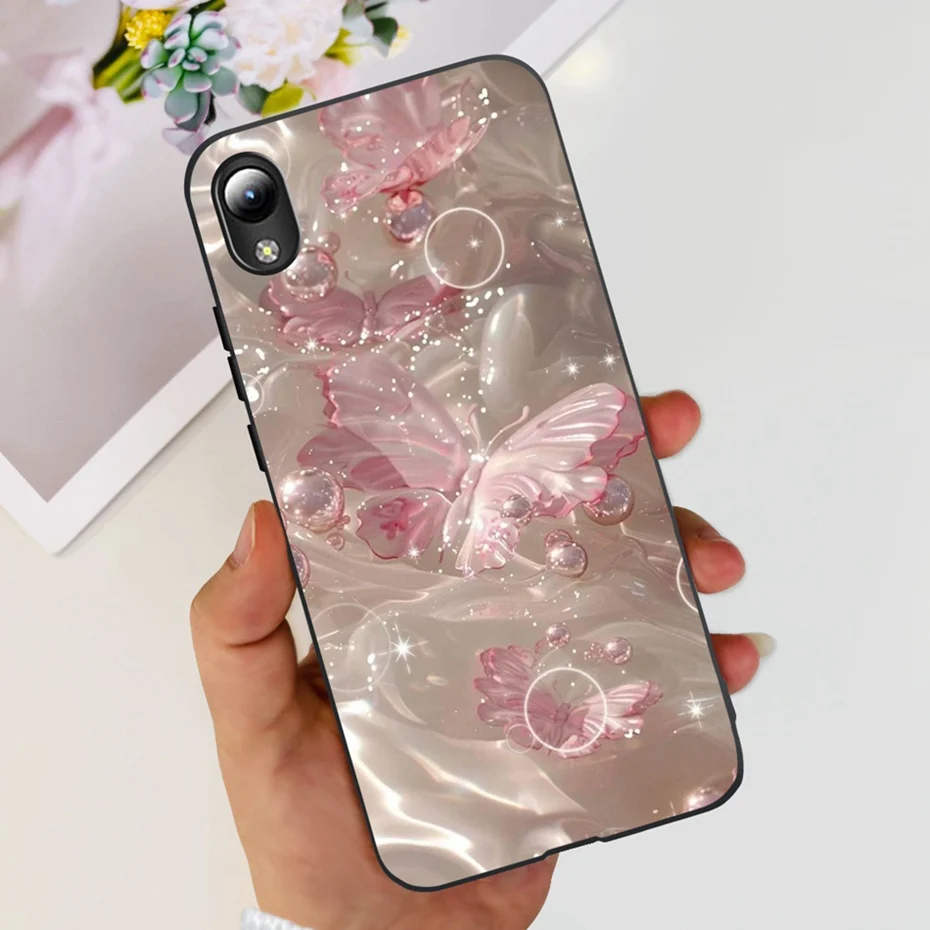 Lovely Printing Black Silicon Soft Back Cover Phone Case