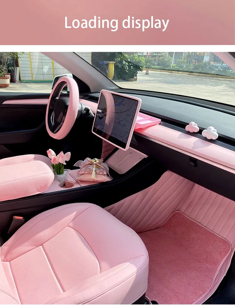 Heated Steering Wherl Cover Car Seat Covers Pink Tallew 14 Pcs