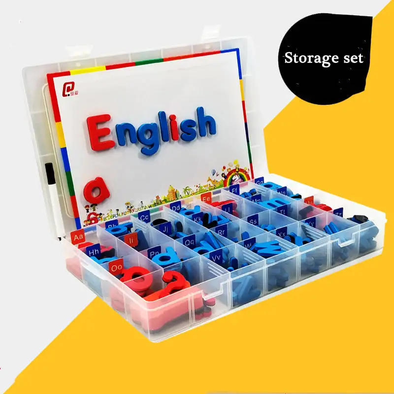 Magnetic Letters Set With Baseboard Kids Alphabet Magnetic Stickers Educational Puzzle Toys Children Spelling Learning Gifts 6