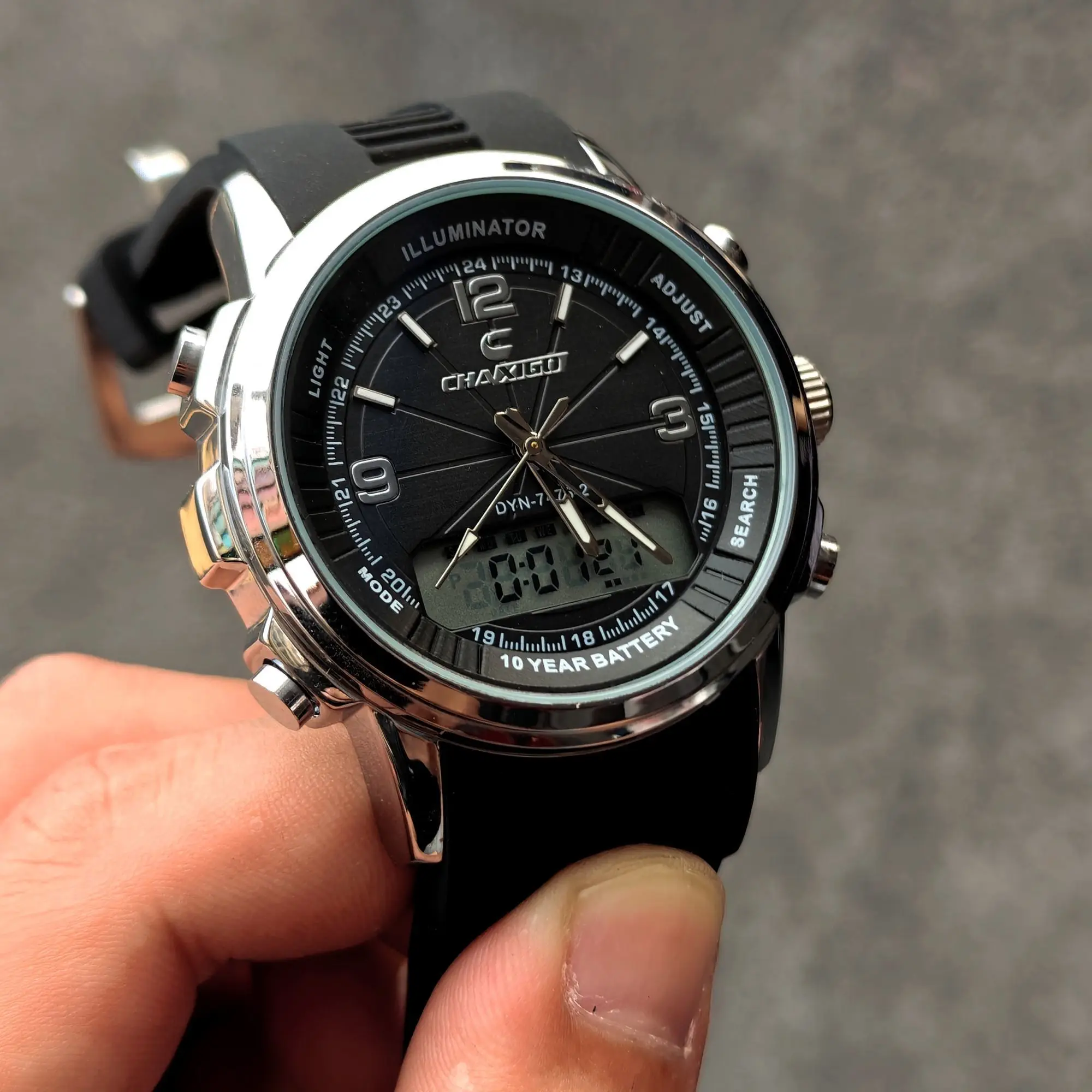 Dual Display Men's Watches Fully Automatic Luminous Watch Waterproof Dual Movement Date Multi-function Chronograph Alarm Clock - 2