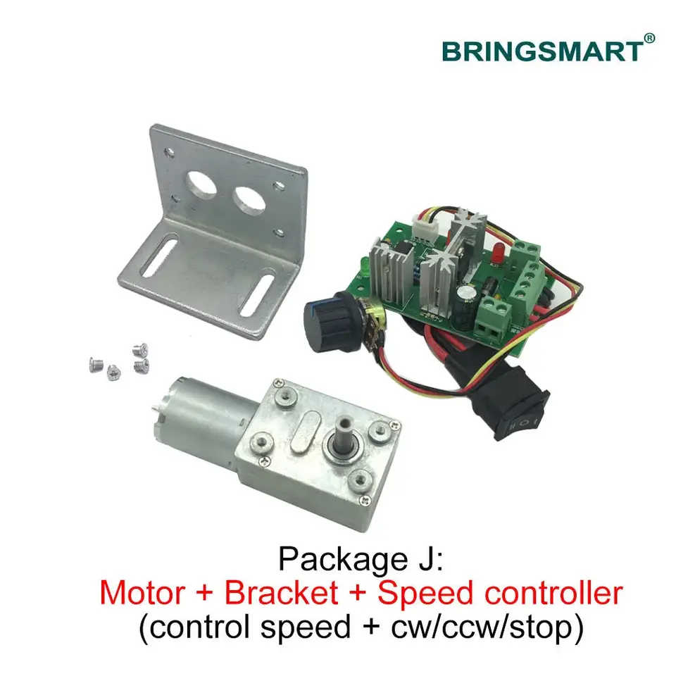 Bringsmart JGY-370 Worm Gear Motor 6v High Torque 12V DC Motor Low Speed 12 Volt Reducer Micro Self-lock Electric Motor image 5