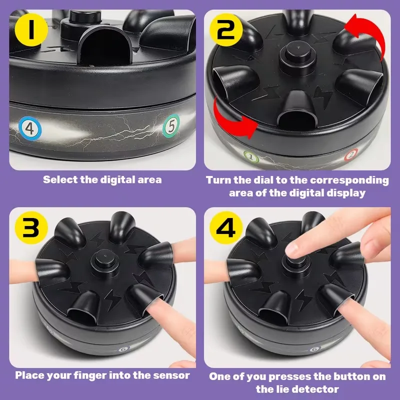 전기 거짓말 탐지기 스트레스 해소 파티 게임 손가락 장난감 진실 혹은 도전 데스크탑 게임 저전압 안전 기술 원버튼 시작