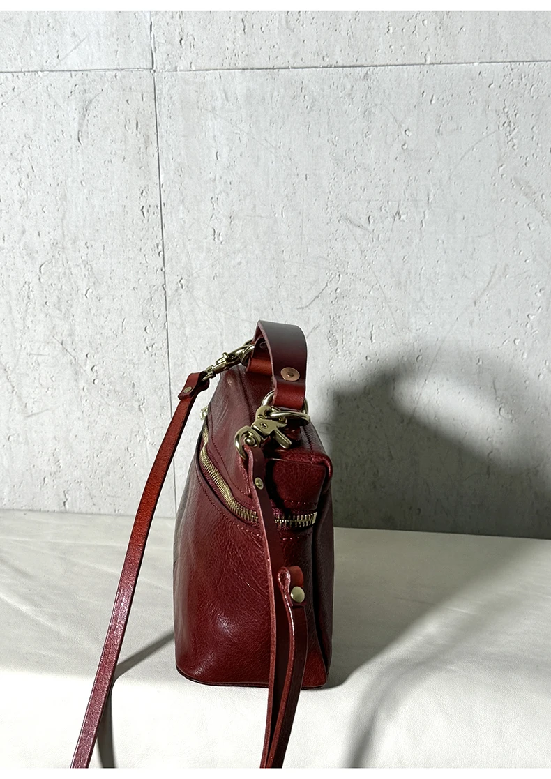 Einfache Mode aus echtem Leder für Damen, Party, kleine Handtasche, Wochenende, täglich, leicht, luxuriös, Rindsleder, Damen-Schulter-Crossbody-Tasche – Detail 7
