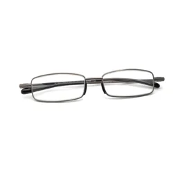 Slim Portable Reading Glasses with Lightweight Metal Frame - +300 (Gun metal)