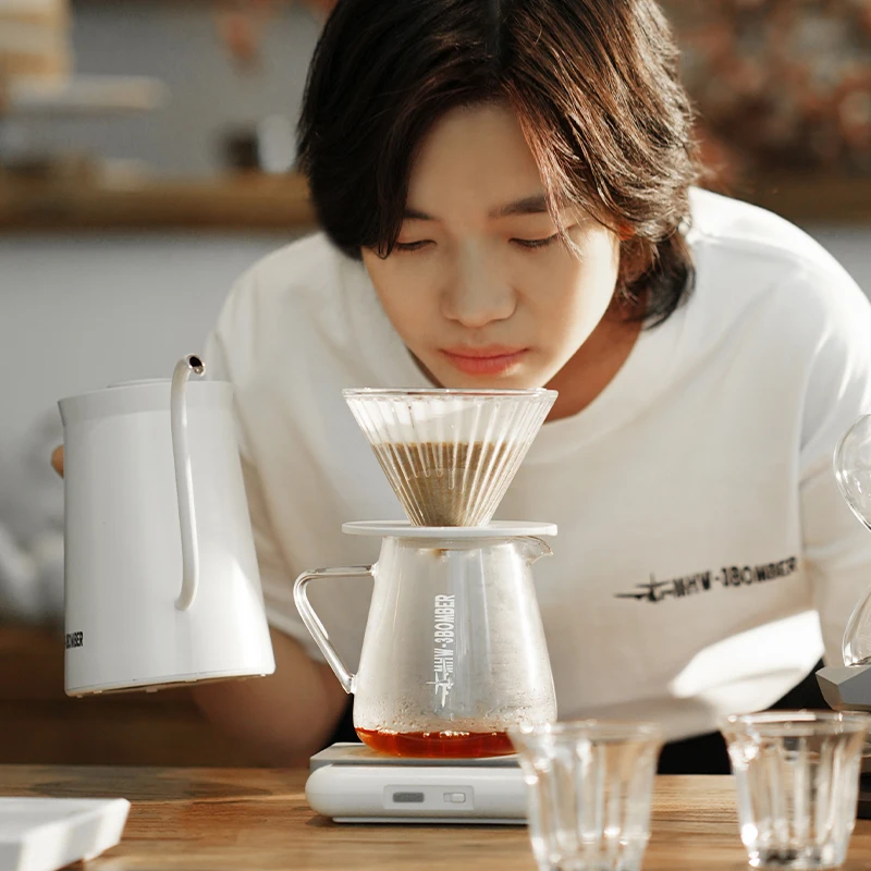 MHW-3BOMBER 500 مللي زجاج صب فوق خادم القهوة ومجمو...